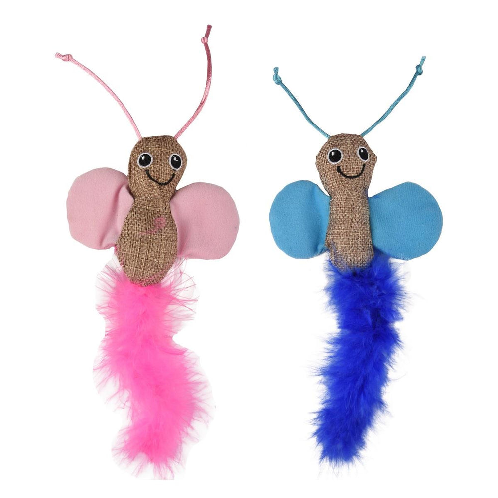Flamingo Afra Feathered Butterfly Cat Toy with Catnip 27cm