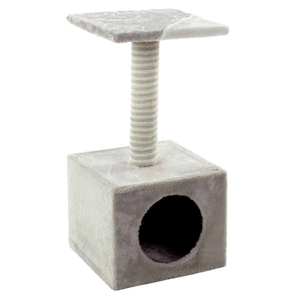 Flamingo Cary Plush Cat Scratching House with Jute Post Light Beige