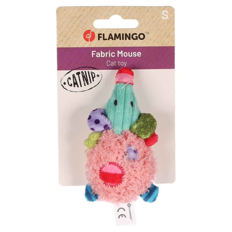 Flamingo Cat Gragga Plush Mouse Toy with Catnip 1 Piece