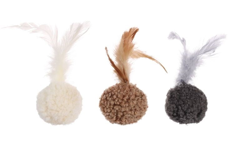 Flamingo Cat Suava Crinkle Ball Toy with Catnip and Feathers