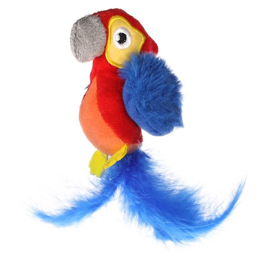 Flamingo Cat Zingo Catnip Plush Parrot Toy with Feathers 15cm
