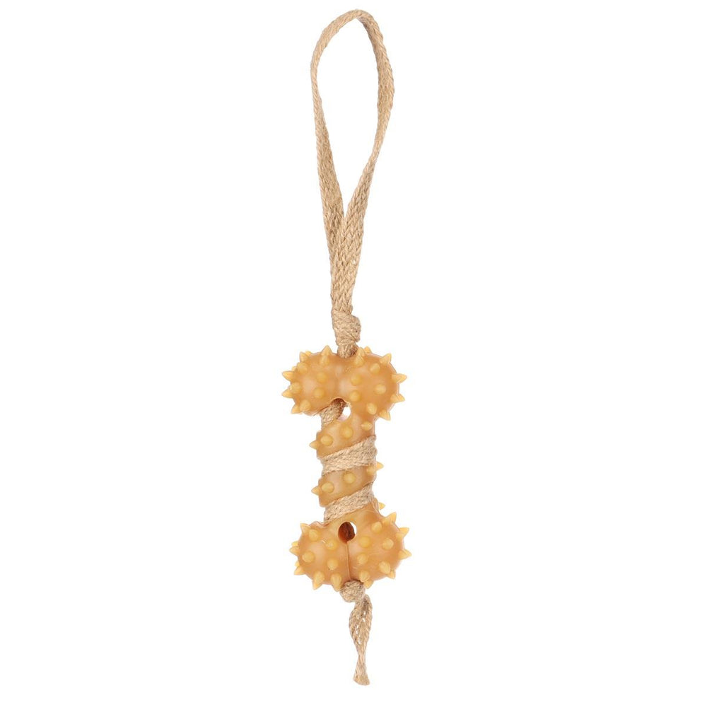 Flamingo Guma Hemp Wrapped Rubber Bone Dog Toy 32 cm