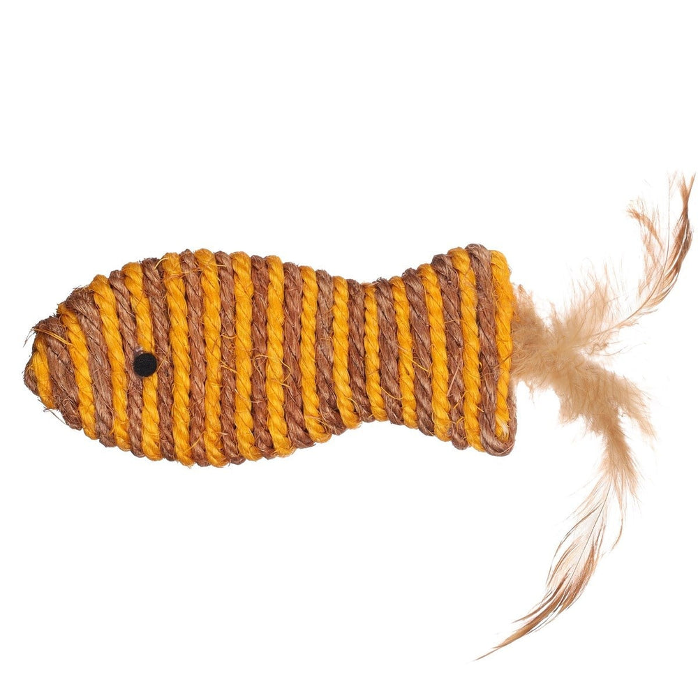 Flamingo Justo Sisal Fish Cat Toy with Catnip and Feathers
