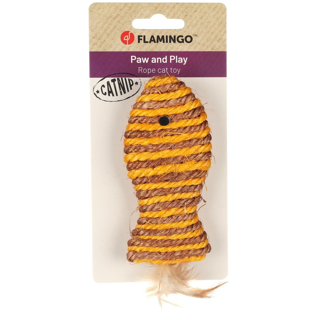 Flamingo Justo Sisal Fish Cat Toy with Catnip and Feathers