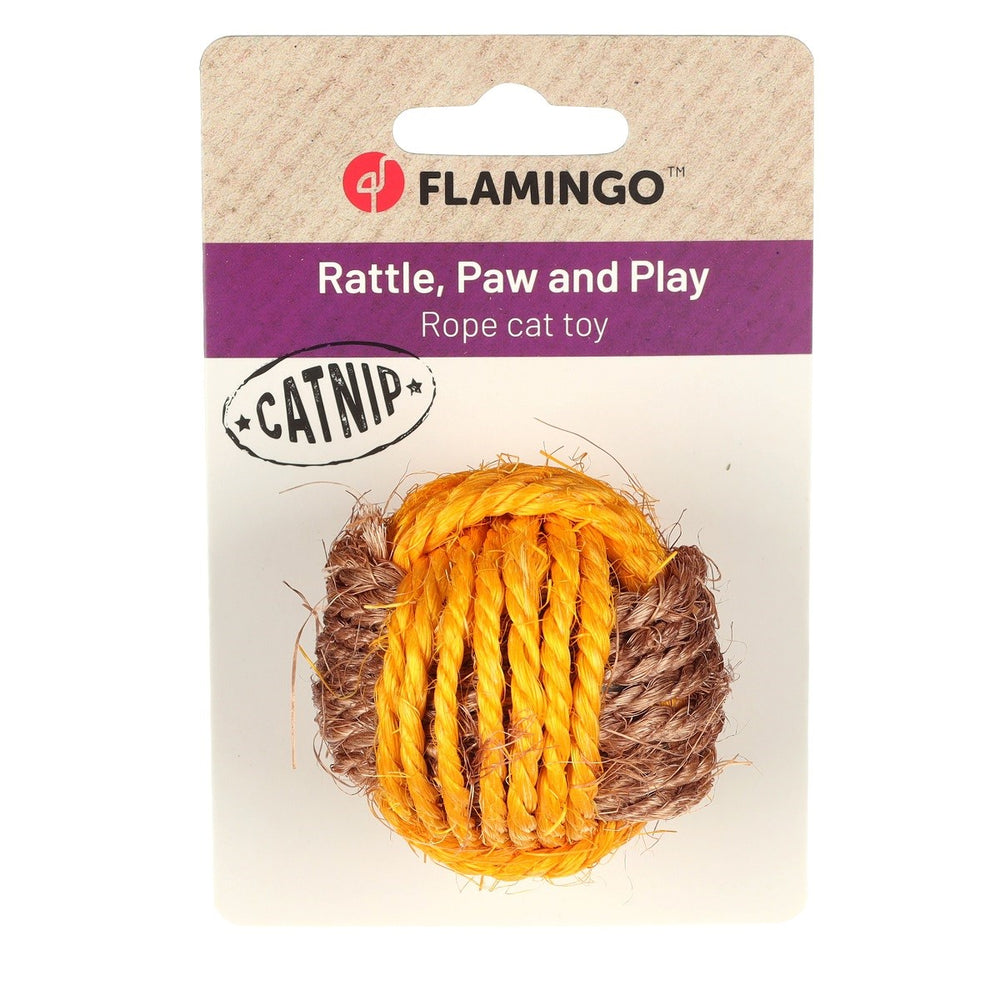 Flamingo Justo Knotted Wicker Toy Ball for Cats 5.5cm