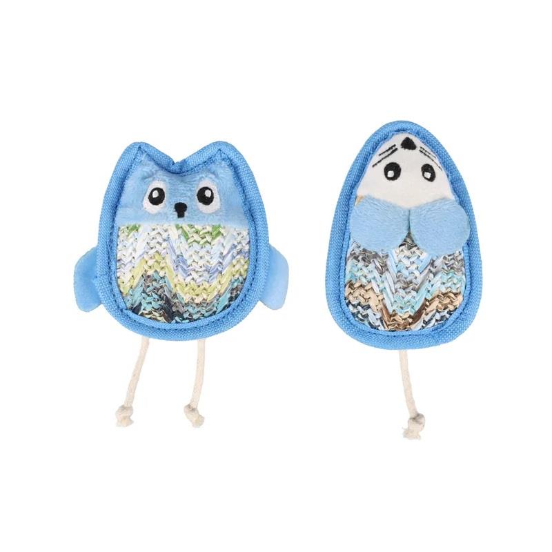 Flamingo Kagra Catnip Mini Plush Owl and Mouse Cat Toy 8cm
