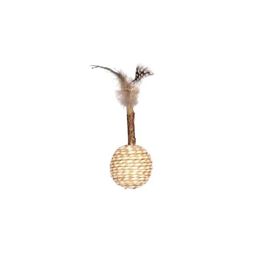 Flamingo Navajo Wicker Feathered Spinning Cat Toy
