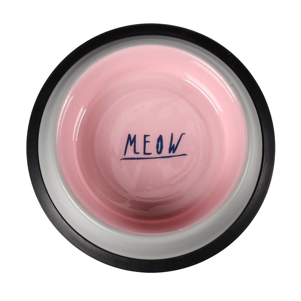 Flamingo Nell Stainless Steel Antislip Pet Bowl Gray & Pink 450ml