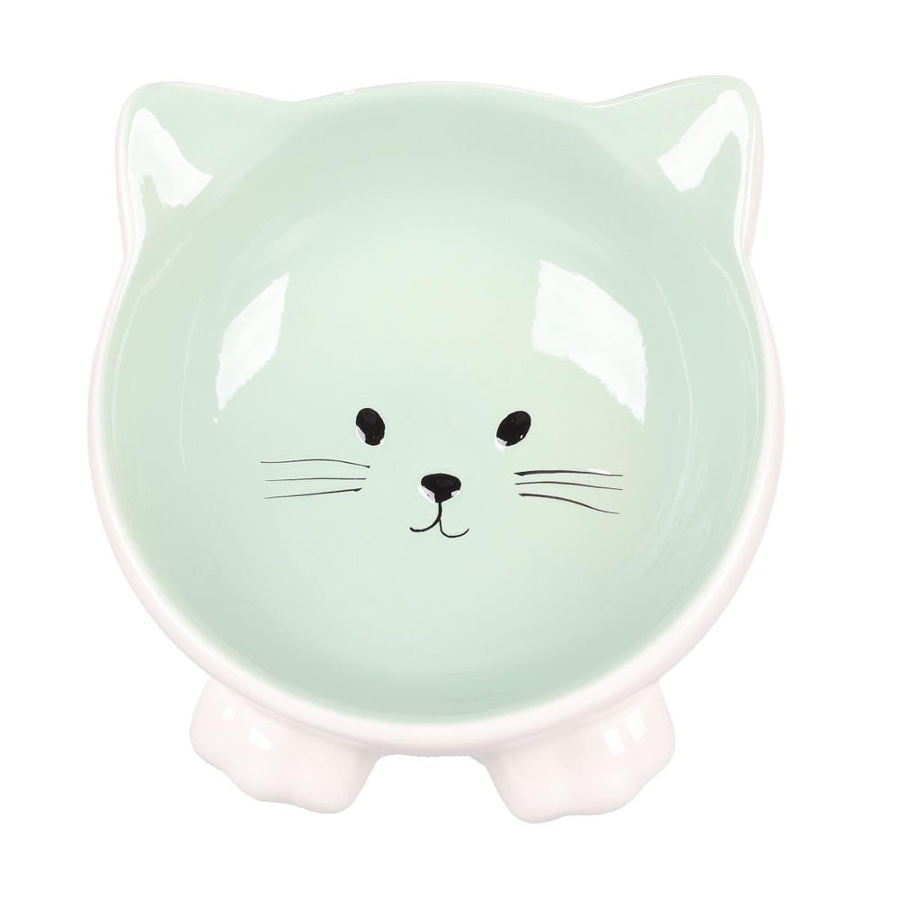 Flamingo Puzi Cat Ear Ceramic Food and Water Bowl Green 125 ml