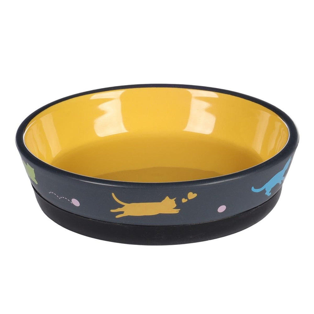Flamingo Ranti Cat Pattern Ceramic Pet Bowl 320ml