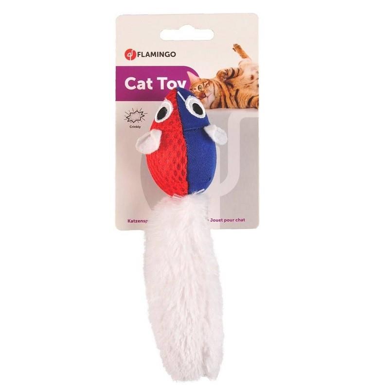 Flamingo Soccer Mouse Plush Cat Toy with Catnip 20cm