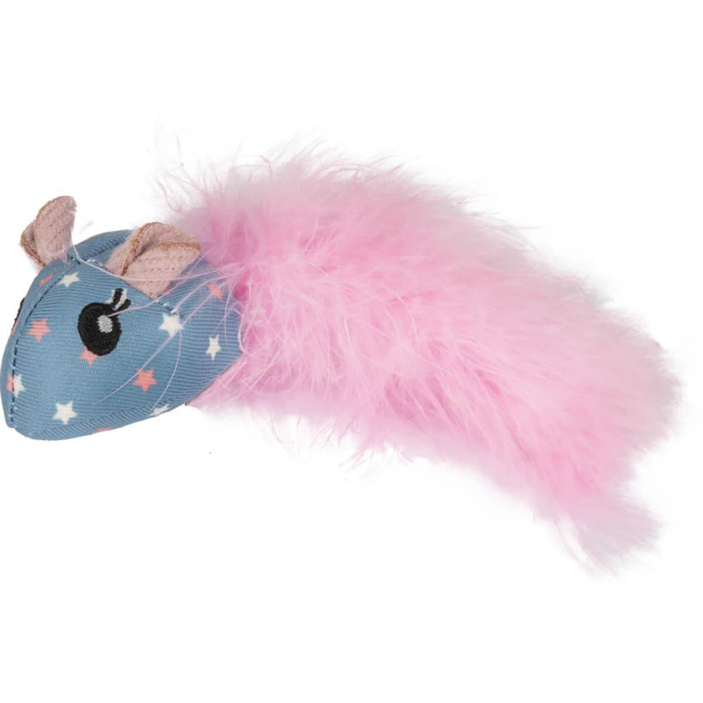 Flamingo Winny Catnip Crinkle Mouse Toy with Feathers 14cm