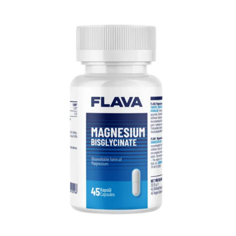 Flava Magnesium Bisglycinate Dietary Supplement 45 Capsules