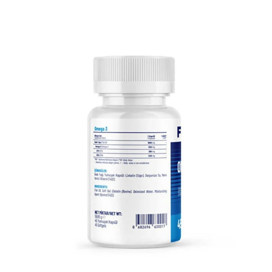 Flava Omega 3 Dietary Supplement for Wellness 45 Capsules