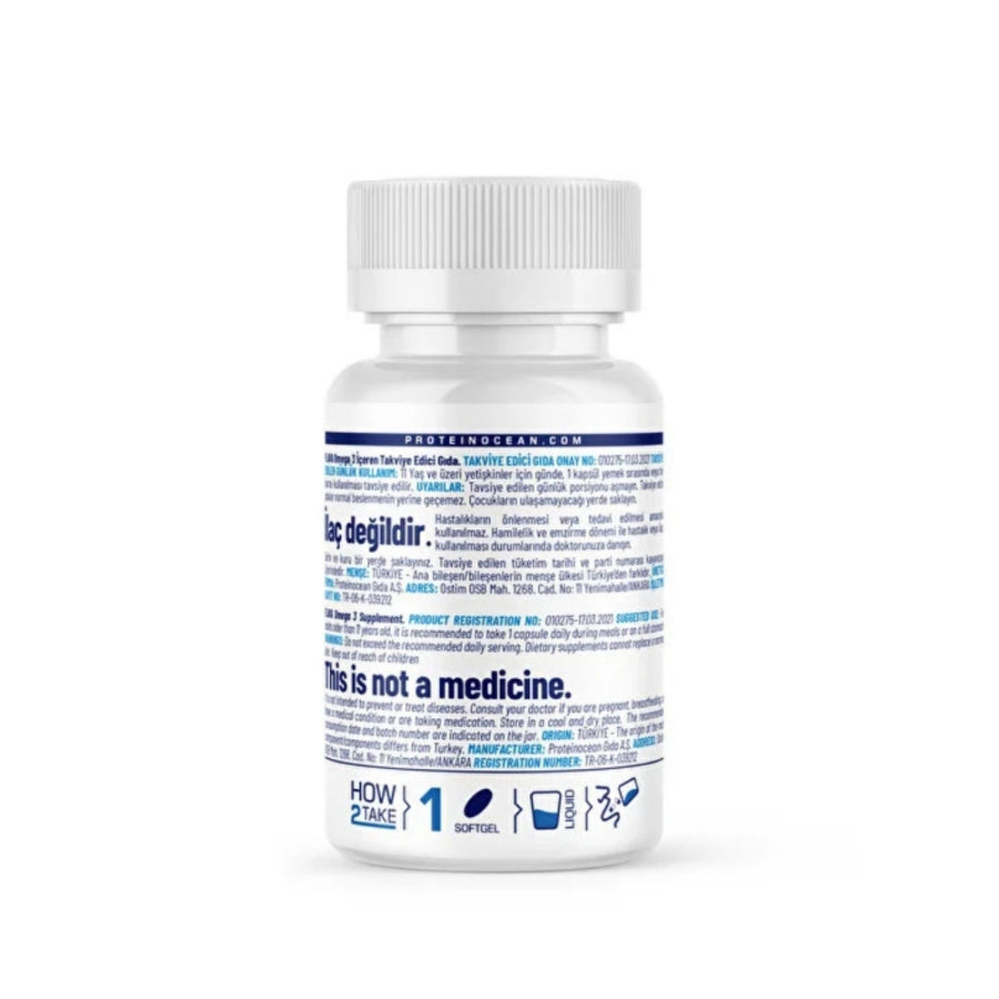 Flava Omega 3 Dietary Supplement for Wellness 45 Capsules