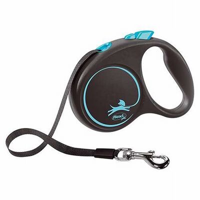 Flexi Black Design Retractable Tape Dog Leash Large 5m Blue