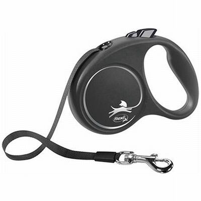 Flexi Black Design Retractable Tape Dog Leash Large 5m Black