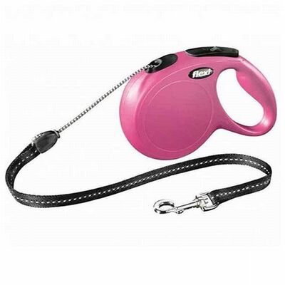 Flexi New Classic Retractable Cord Dog Leash Medium 8m Pink