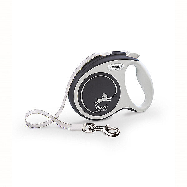 Flexi Comfort Plus Retractable Tape Dog Leash Anthracite S 5m