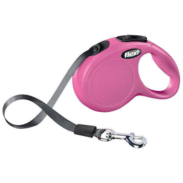 Flexi New Classic Retractable Tape Dog Leash Pink Small 5m