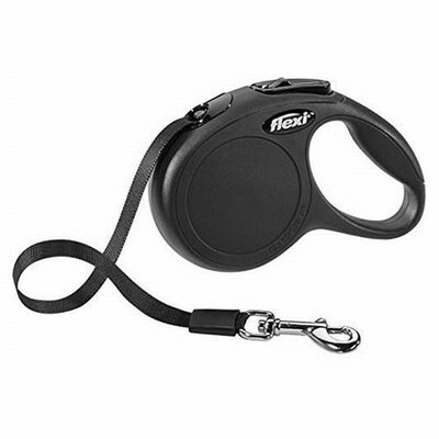 Flexi New Classic Retractable Tape Dog Leash XS Black 3m
