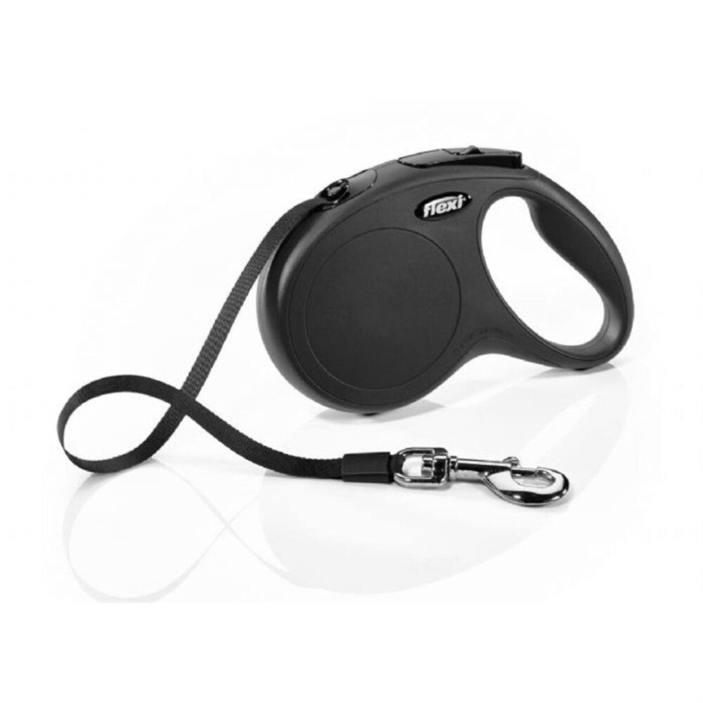 Flexi New Classic Retractable Tape Leash Black M 5m