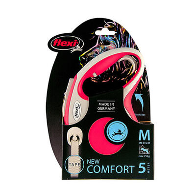 Flexi New Comfort Retractable Tape Leash Medium 5m Red