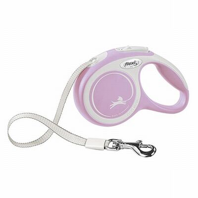 Flexi New Comfort Retractable Tape Dog Leash Medium 5m Rose