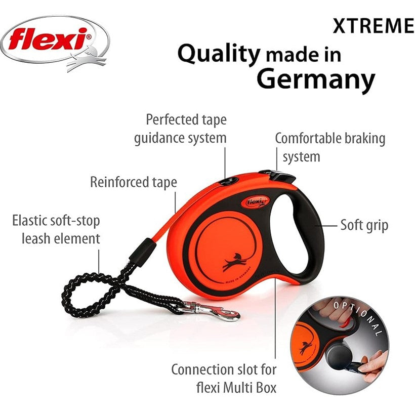 Flexi XTreme Automatic Tape Leash Small Orange 5m