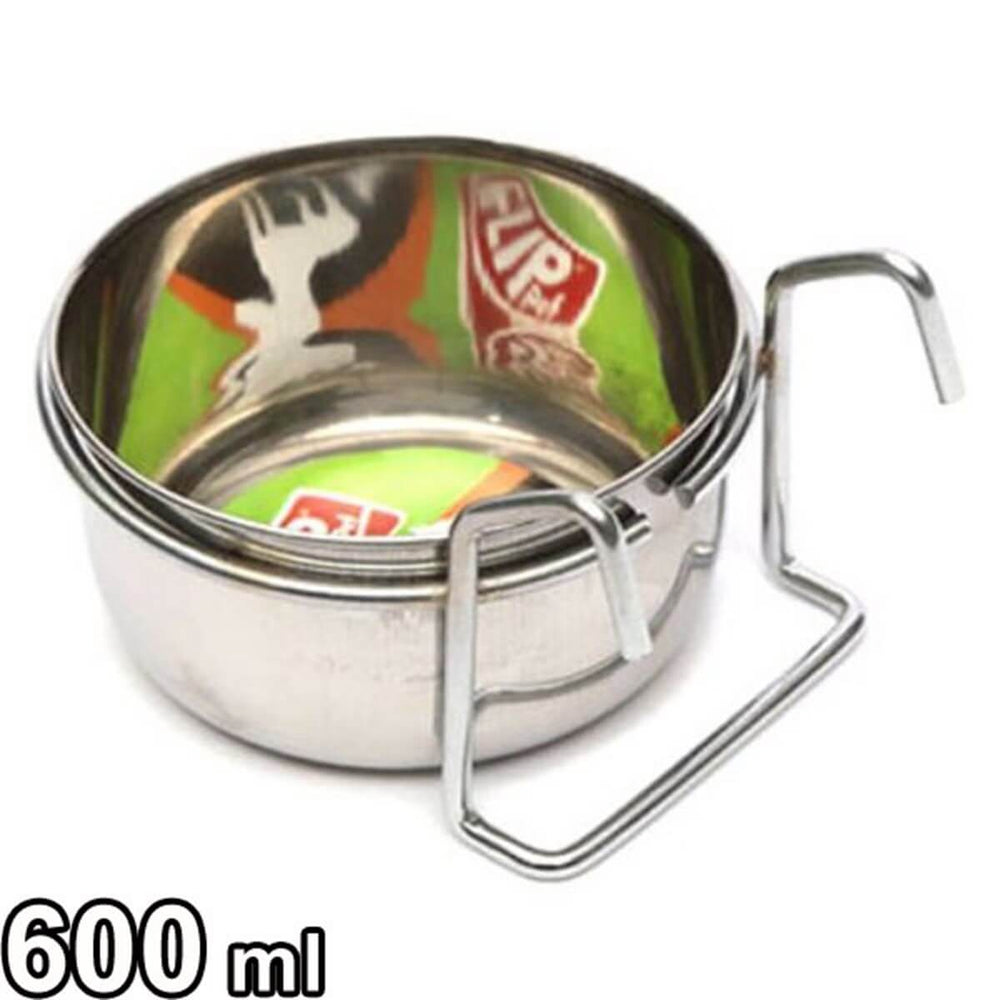 Flip Pet Hanging Metal Bird Feeder Stainless Steel Bowl 600 ml