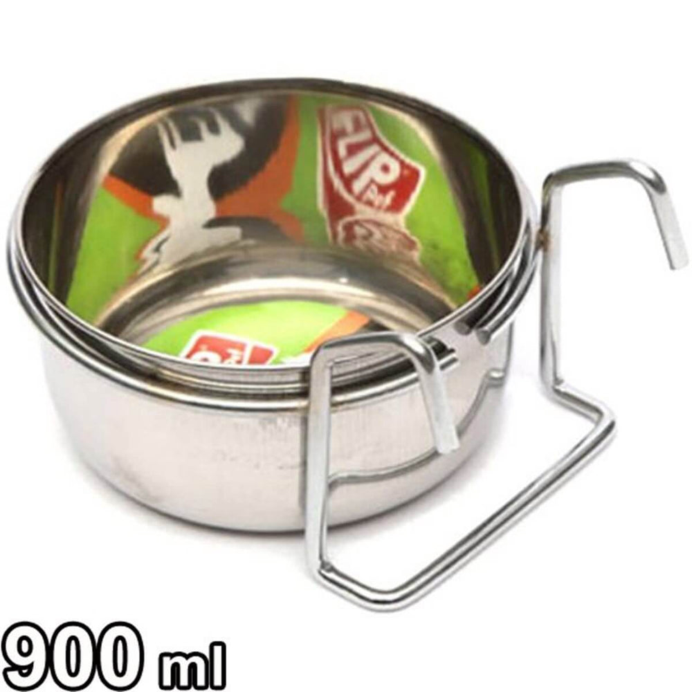 Flip Pet Hanging Metal Bird Feeder Stainless Steel Bowl 900 ml