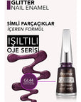 Flormar Glitter Nail Polish in GL44 Purple Glare