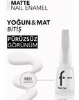 Flormar Matte Nail Polish in M01 White Board 11ml