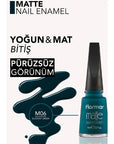 Flormar Matte Nail Polish in M06 Elegant Green 11ml