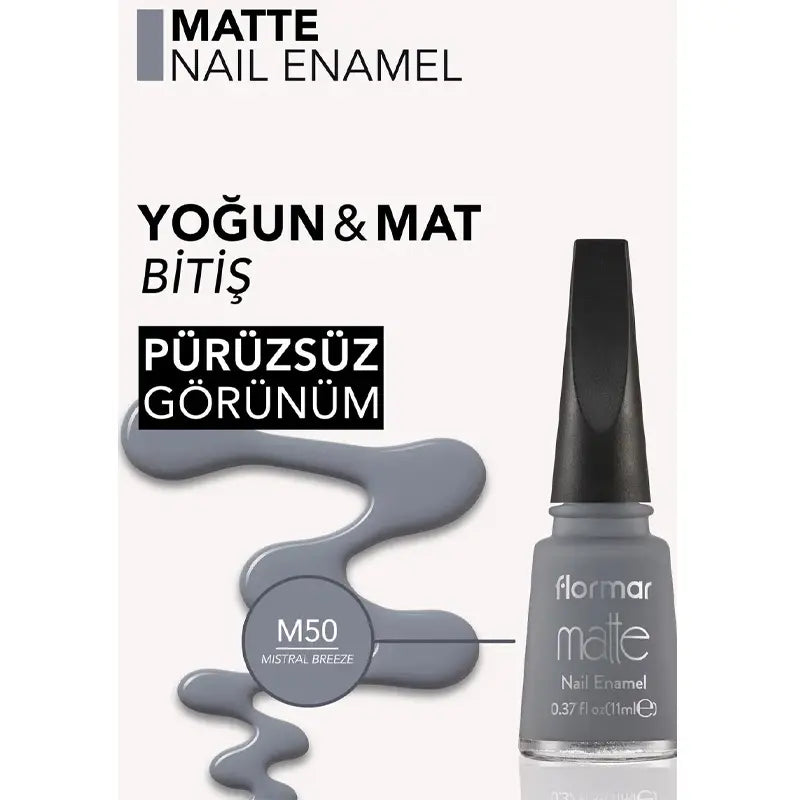 Flormar Matte Nail Polish in M50 Mistral Breeze 11ml