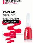 Flormar Nail Enamel Glossy Coral Nail Polish 377 Red Coral 8ml