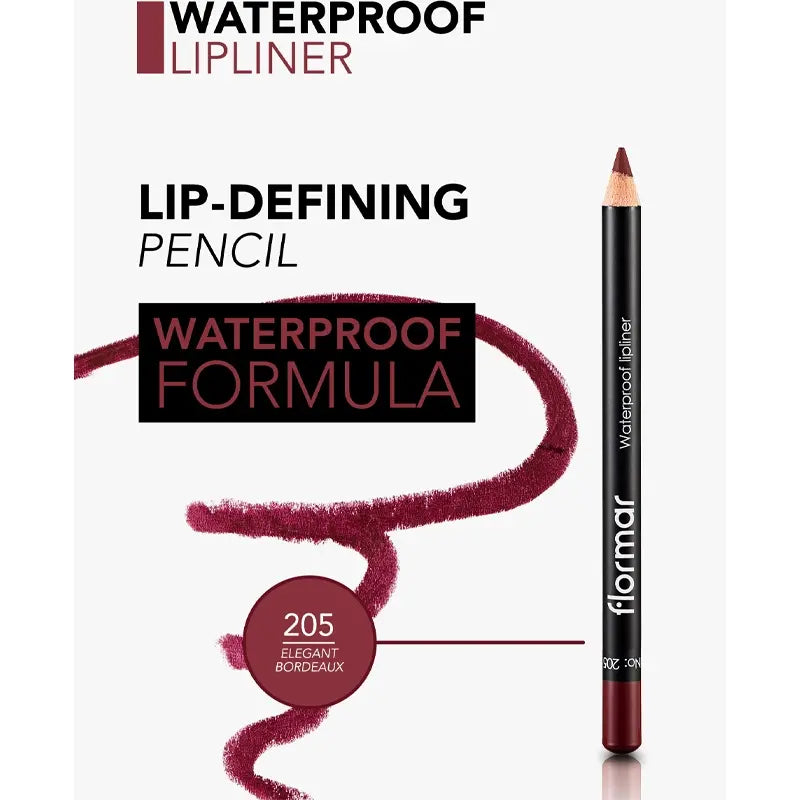 Flormar Waterproof Lipliner 205 Elegant Bordeaux 1.14g