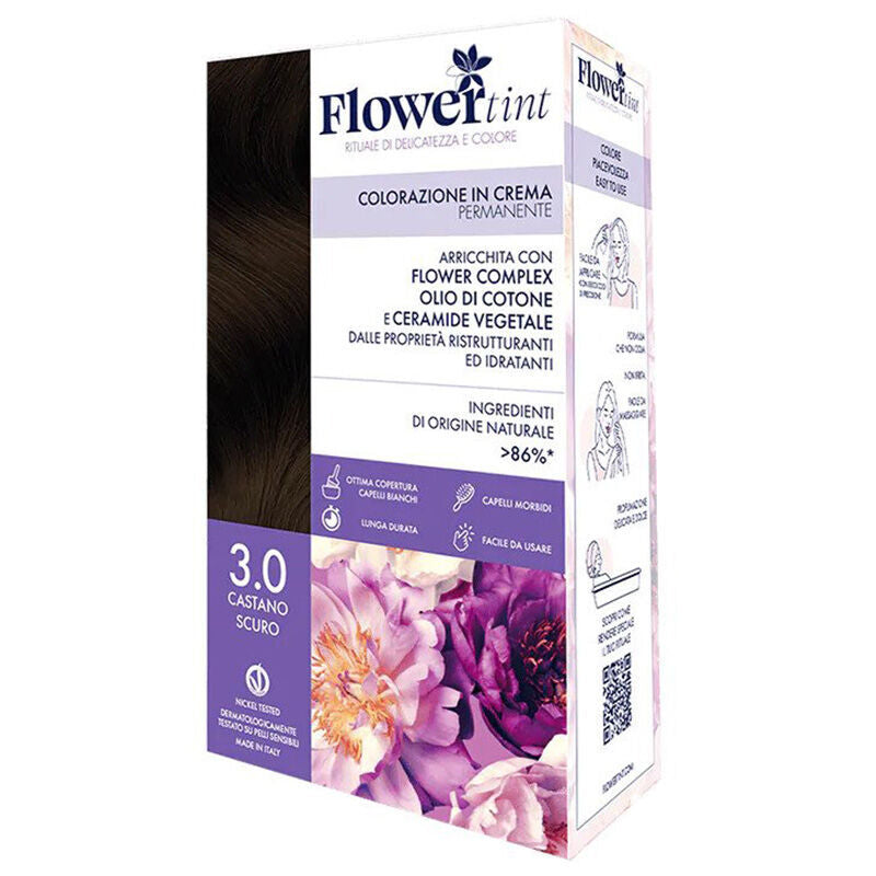 Flowertint Cream Hair Color Kit 3.0 Dark Brown