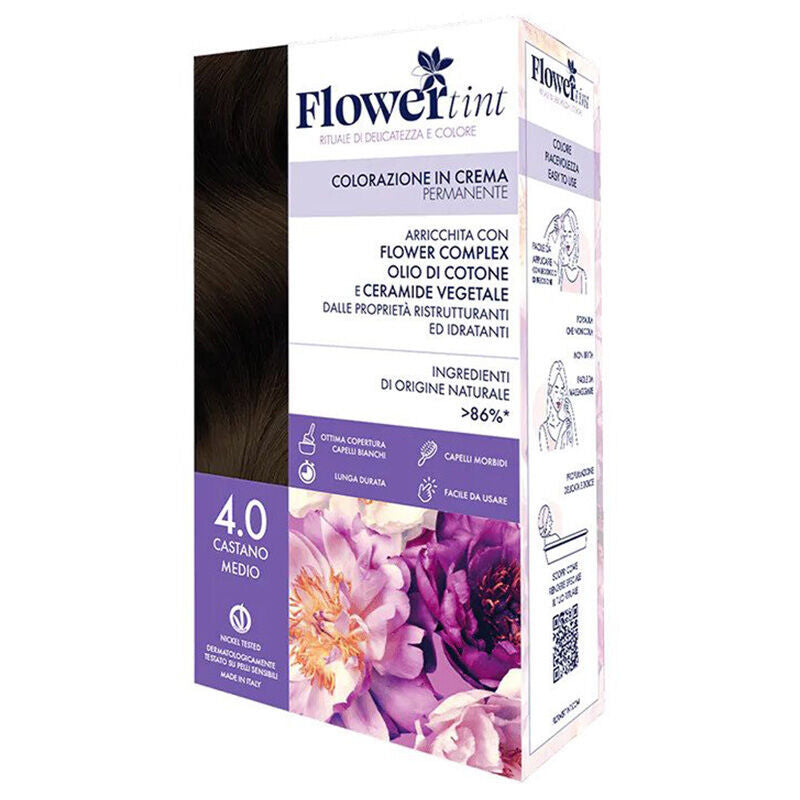 Flowertint Colorazione In Crema 4.0 Medium Brown Hair Color Kit