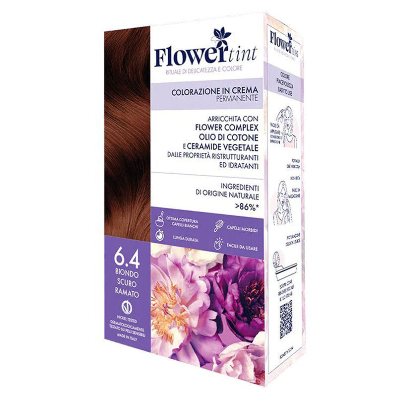 Flowertint Colorazione In Crema 6.4 Dark Copper Blonde Hair Dye Kit