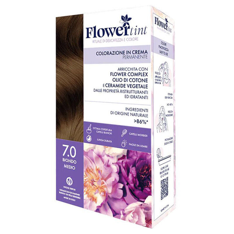 Flowertint Colorazione In Crema Hair Color 7.0 Medium Blonde 60ml