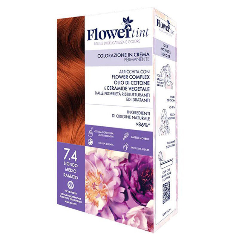 Flowertint Hair Color Cream Kit 7.4 Medium Auburn Blonde