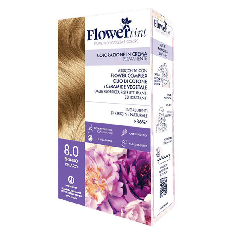 Flowertint Colorazione In Crema Hair Color Kit 8.0 Light Blonde