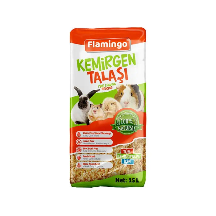 Flamingo Rodent Wood Shavings Natural Bedding 15L