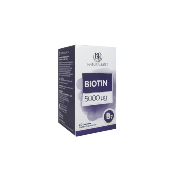 naturalnest biotin dietary supplement capsules, naturalnest biotin 5000ug label, naturalnest biotin product packaging Naturalnest Biotin 5000ug - Dietary Supplement | 30 Capsules Naturalnest Biotin 5000ug - Dietary Supplement | 30 Capsules naturalnest, biotin, dietary-supplement, hair-care, skin-care, nail-care, adults, vitamins, wellness, ai-generated