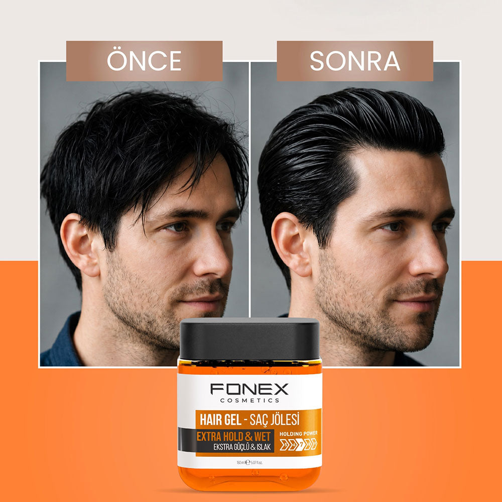 Fonex Extra Hold & Wet Hair Gel for Long-Lasting Style 150ml