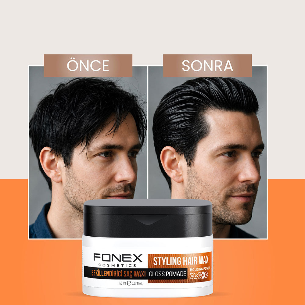 Fonex Styling Hair Wax Gloss Pomade High Shine 150ml