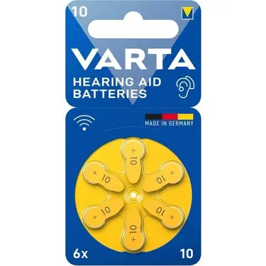 Varta Size 10 Hearing Aid Batteries Long-Lasting Power 6 Pack