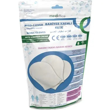 Med-Cover Barrier Cream Wash Mitts for Skin Protection 10 Count
