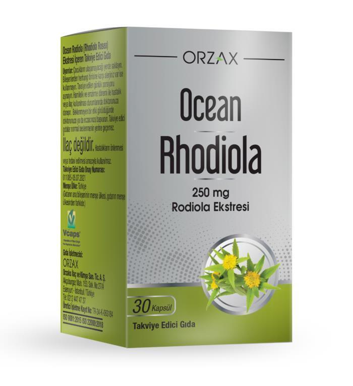 Ocean Rhodiola 250mg Supplement - Stress Relief & Mental Performance Support, 30 Capsules - Vitamin & Supplement